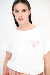 T-SHIRT PINK GIN BIANCO