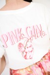 T-SHIRT PINK GIN BIANCO