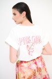 T-SHIRT PINK GIN BIANCO
