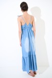 ABITO LUNGO CON BALZA CHAMBRAY SABBIATO BLU CHIARO