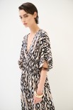 ABITO LUNGO KIMONO STAMPA NERO