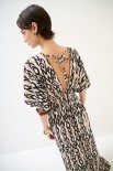 ABITO LUNGO KIMONO STAMPA NERO