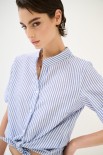 CAMICIA BASIC MEZZA MANICA RIGA CELESTE