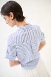 CAMICIA BASIC MEZZA MANICA RIGA CELESTE