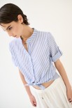 CAMICIA BASIC MEZZA MANICA RIGA CELESTE