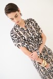 CAMICIA OVER SPALLA CALATA STAMPA NERO