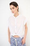CAMICIA SPALLA SCESA MUSSOLA CON NODO BIANCO