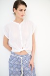 CAMICIA SPALLA SCESA MUSSOLA CON NODO BIANCO