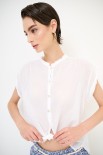 CAMICIA SPALLA SCESA MUSSOLA CON NODO BIANCO