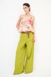 PANTALONE PALAZZO CON CINTURA AVOCADO