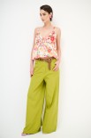 PANTALONE PALAZZO CON CINTURA AVOCADO