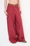 PANTALONE PALAZZO CON CINTURA ROSSO INDIA