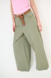 PANTALONE PALAZZO CON CINTURA ROSMARINO