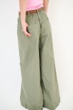 PANTALONE PALAZZO CON CINTURA ROSMARINO