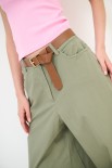 PANTALONE PALAZZO CON CINTURA ROSMARINO