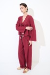 PANTA OVETTO CON COULISSE ROSSO INDIA