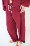 PANTA OVETTO CON COULISSE ROSSO INDIA