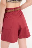 BERMUDA CORTO + CINTURA BASSA ROSSO INDIA