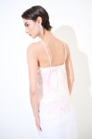 TOP CON ROUCHES STAMPA ROSA