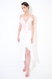 TOP CON ROUCHES STAMPA ROSA