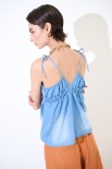 TOP CHAMBRAY SABBIATO ALLACCIATO DT BLU CHIARO