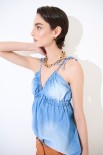 TOP CHAMBRAY SABBIATO ALLACCIATO DT BLU CHIARO
