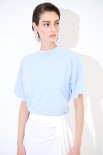 T-SHIRT OVER PARICOLLO CELESTE