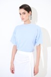 T-SHIRT OVER PARICOLLO CELESTE