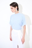 T-SHIRT OVER PARICOLLO CELESTE