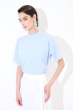 T-SHIRT OVER PARICOLLO CELESTE