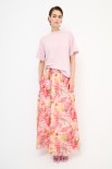 T-SHIRT OVER PARICOLLO ROSA