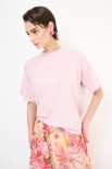 T-SHIRT OVER PARICOLLO ROSA