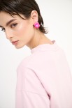 T-SHIRT OVER PARICOLLO ROSA