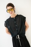 CAMICIA SPALLA SCESA MUSSOLA CON NODO NERO