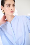 CAMICIA SPALLA SCESA MUSSOLA CON NODO CELESTE