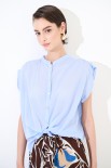 CAMICIA SPALLA SCESA MUSSOLA CON NODO CELESTE