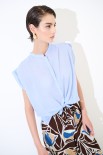 CAMICIA SPALLA SCESA MUSSOLA CON NODO CELESTE