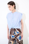 CAMICIA SPALLA SCESA MUSSOLA CON NODO CELESTE