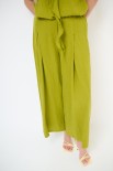 PANTA LUNGO PALAZZO LINO/VISCOSA AVOCADO