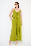 PANTA LUNGO PALAZZO LINO/VISCOSA AVOCADO