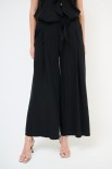 PANTA LUNGO PALAZZO LINO/VISCOSA NERO