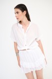 CAMICIA CON NODO MANICA SCESA BIANCO