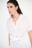CAMICIA CON NODO MANICA SCESA BIANCO