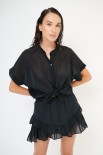 CAMICIA CON NODO MANICA SCESA NERO