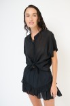 CAMICIA CON NODO MANICA SCESA NERO