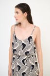 TOP SVASATO SPALLINE STAMPA NERO