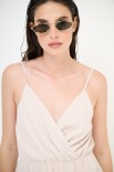 VESTITO SPALLINE VISCOSA BEIGE