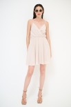 VESTITO SPALLINE VISCOSA BEIGE