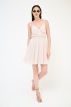 VESTITO SPALLINE VISCOSA BEIGE