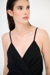 VESTITO SPALLINE VISCOSA NERO